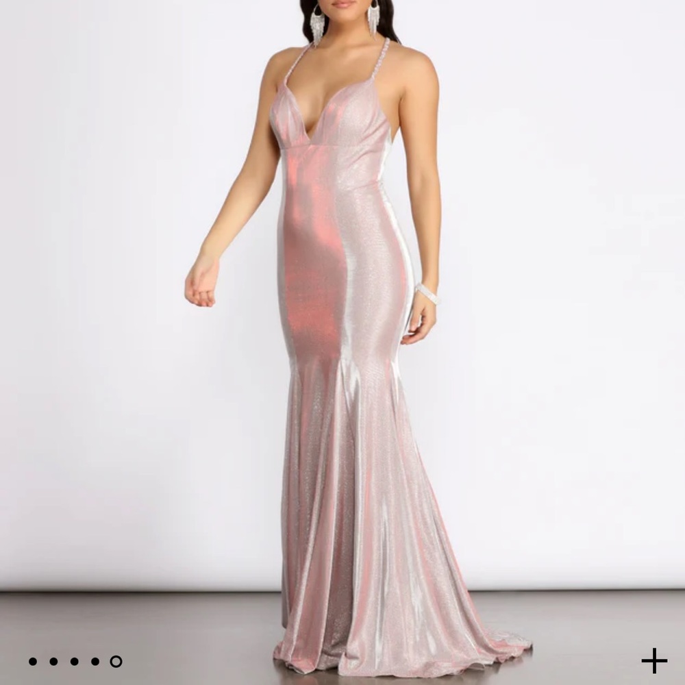 Sparkly Pink Dress- Evita Formal Glitter Mermaid Dress
